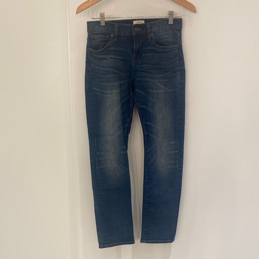 Like New J Crew Slim Broken In Boyfriend (Crop) Jeans Medium Wash Size 25